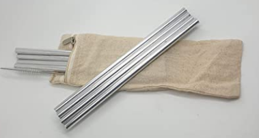 VIE Aluminio Reutilizable 4 Pajitas de Beber o soplar