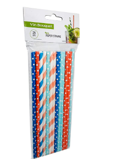 Vinbouquet Pajitas Desechables Papel 25 uds